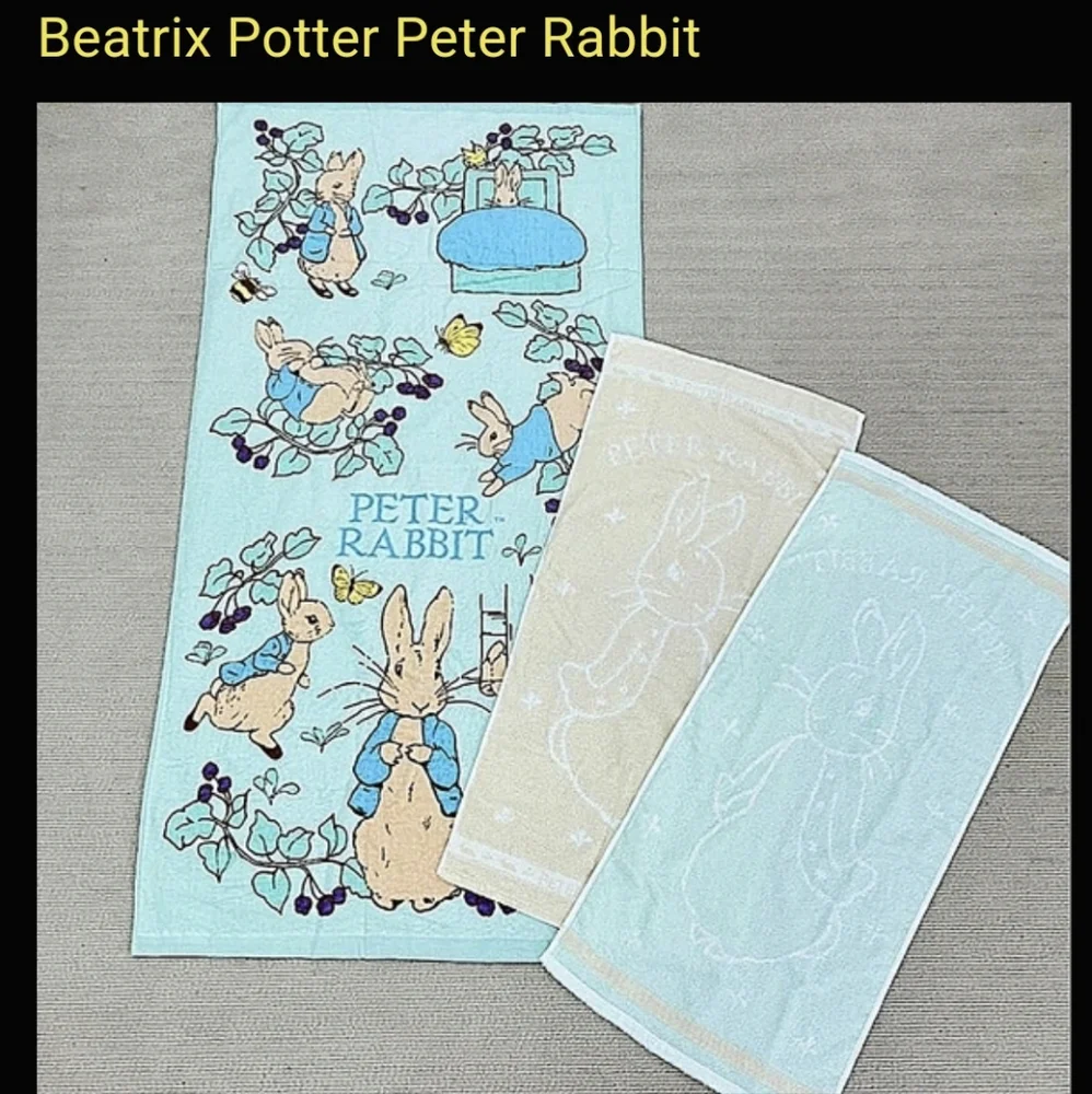 NEW Beatrix Potter World of Peter Rabbit Towel set Spring Easter